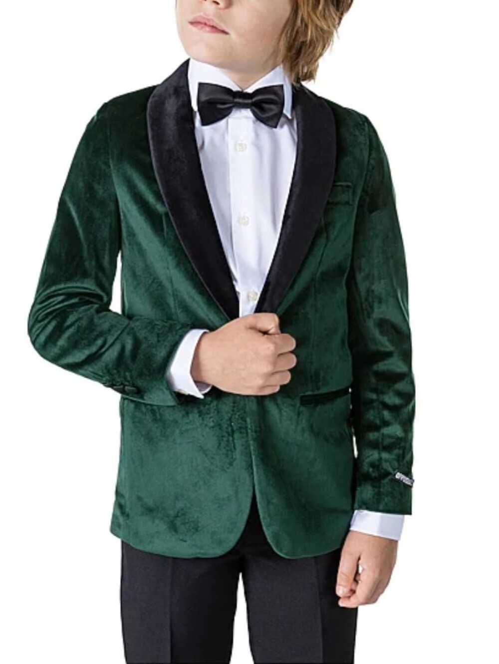 Opposuits Boys Slim Fit Velvet Suit Jacket Green